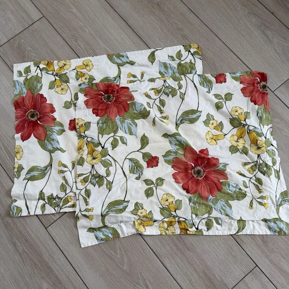 Pottery Barn Sophia FLORAL Full/ Queen Duvet Cover Set 2 Standard Shams Organic